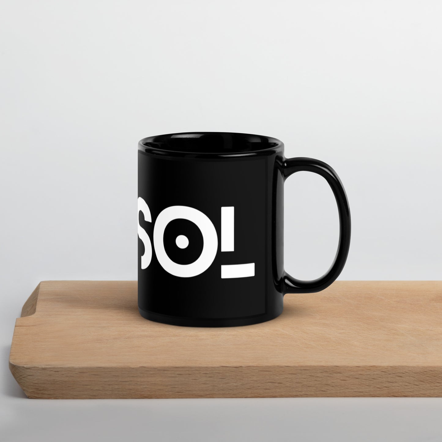 CapSol - white text - Black Glossy Mug