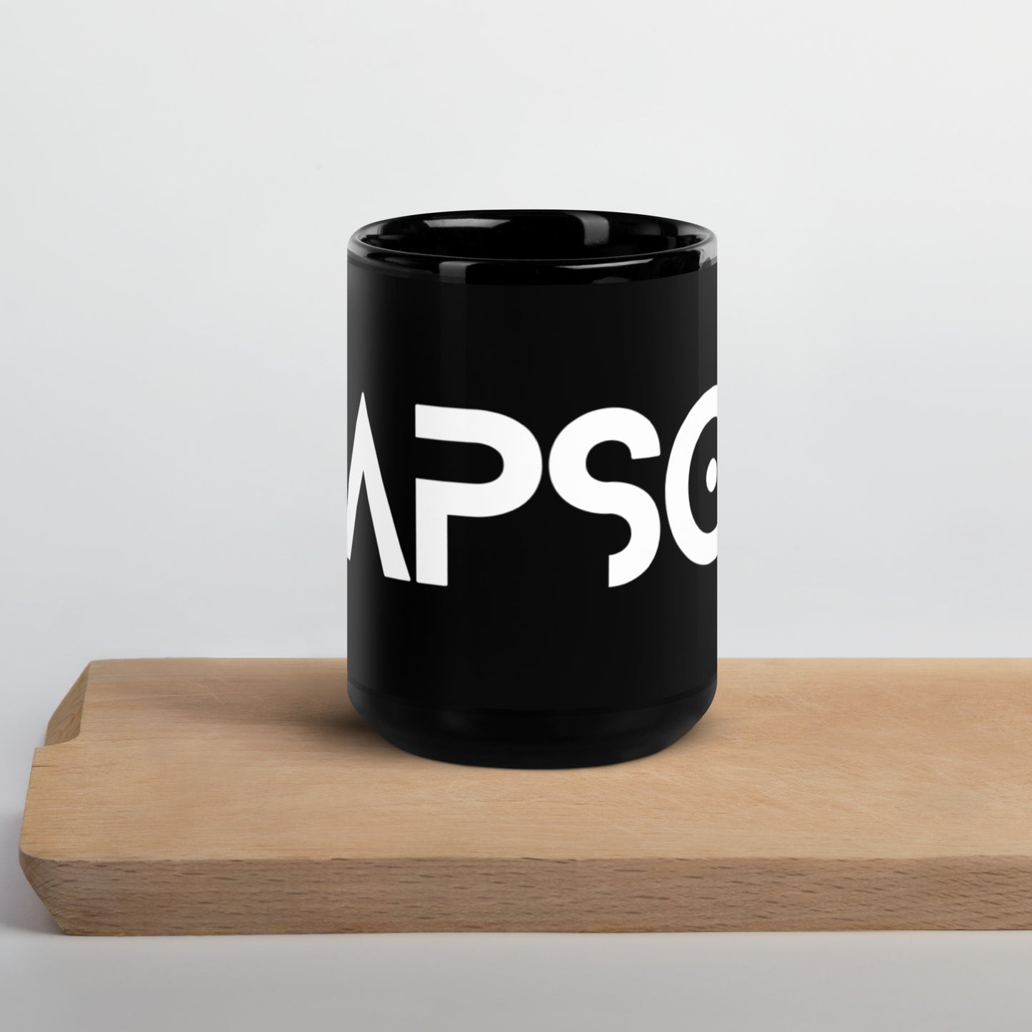 CapSol - white text - Black Glossy Mug