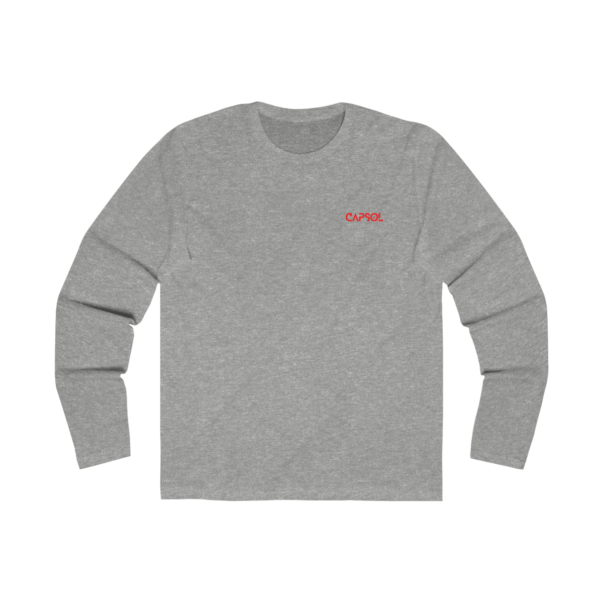 CapSol (front left) - bright red text - Men's Long Sleeve Crew Tee