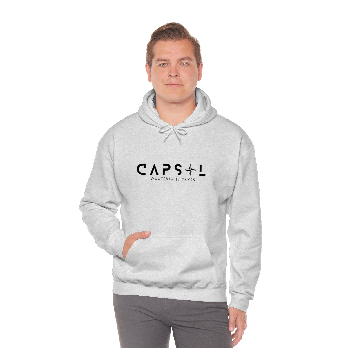 Star - black text - Hooded Sweatshirt