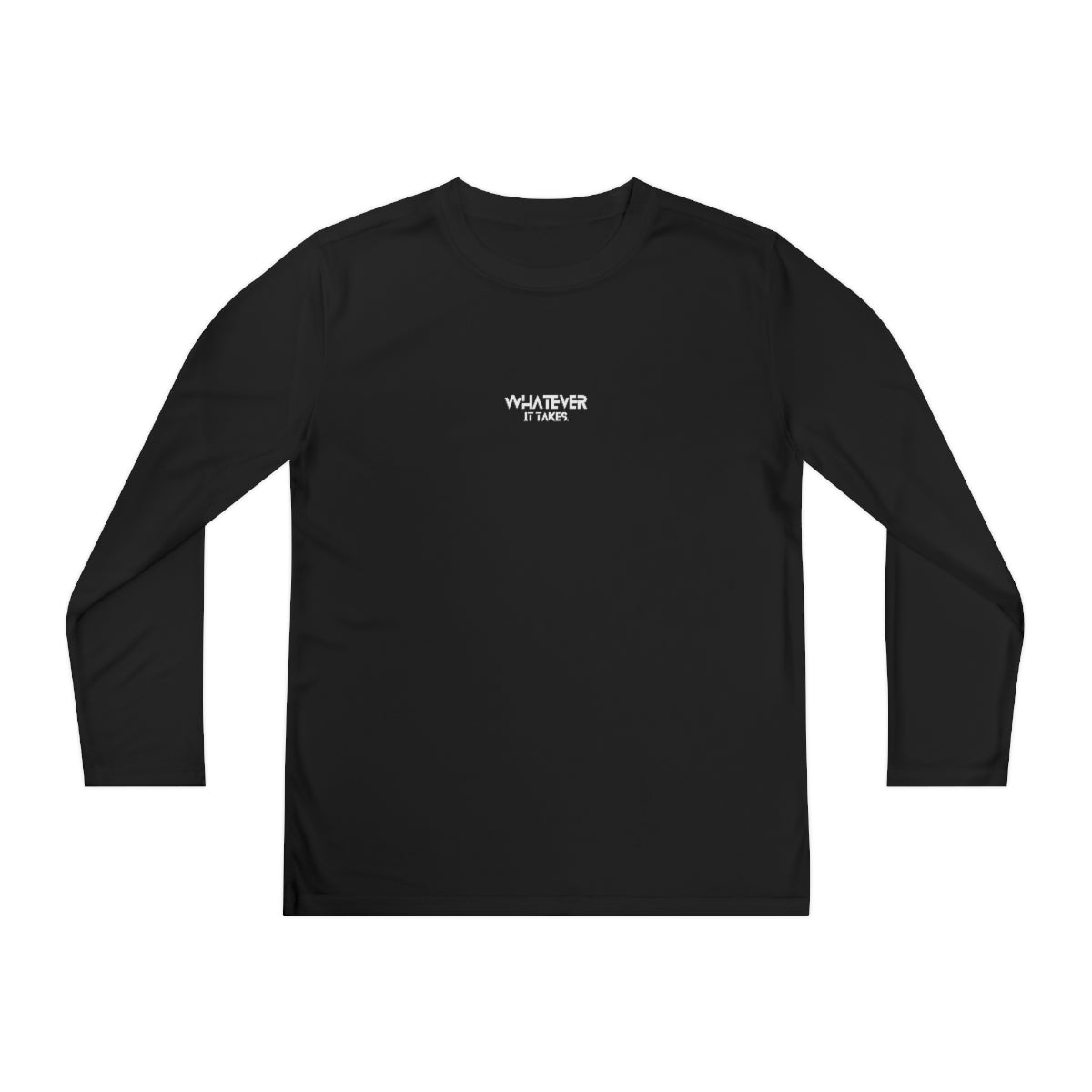 Whatever it takes (front) - b/w text - Youth Long Sleeve Competitor Tee