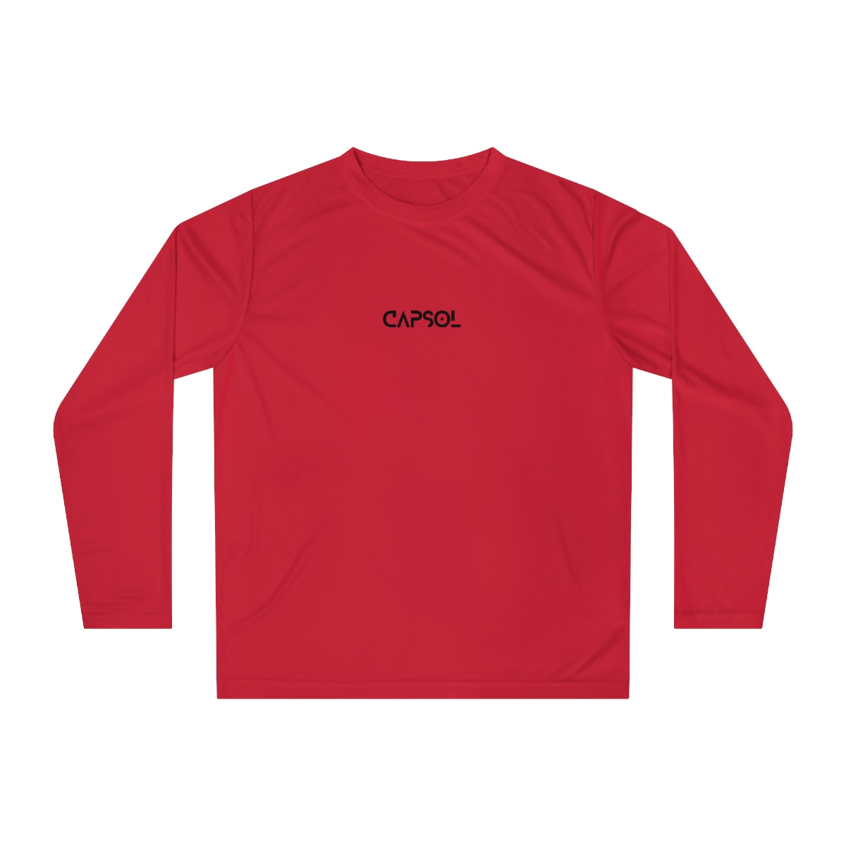 CapSol (front) - b/w text - Performance Long Sleeve Shirt