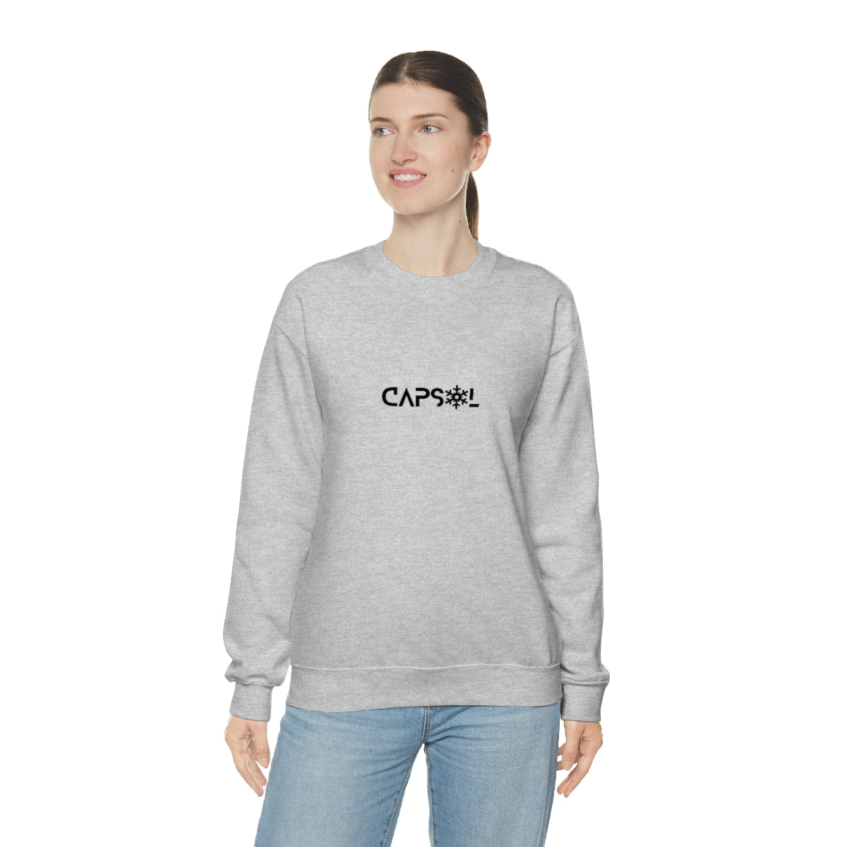 CapSol (front) - black text - SNOWFLAKE - Unisex Heavy Blend™ Crewneck Sweatshirt