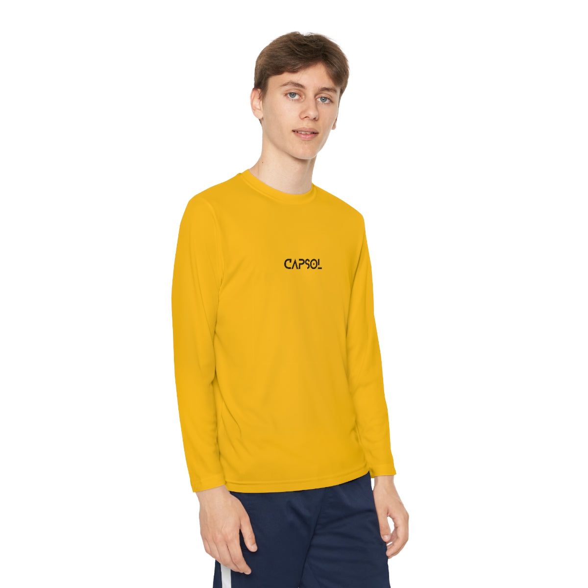 CapSol (front) - b/w text - Youth Long Sleeve Competitor Tee