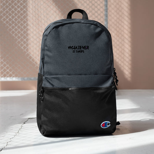 Whatever it takes - black thread - Embroidered CHAMPION Backpack