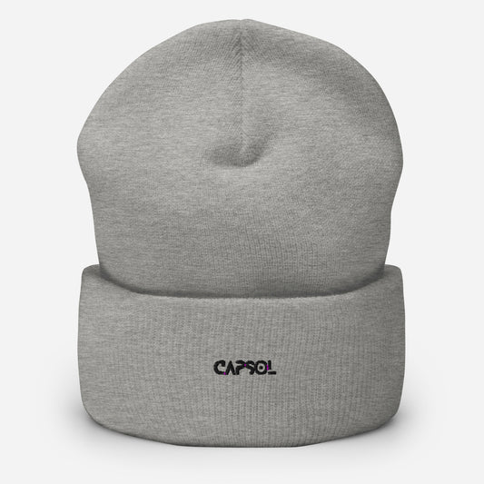 CapSol - black thread - Cuffed Beanie