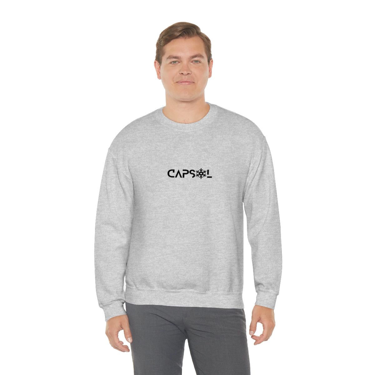 CapSol (front) - black text - SNOWFLAKE - Unisex Heavy Blend™ Crewneck Sweatshirt