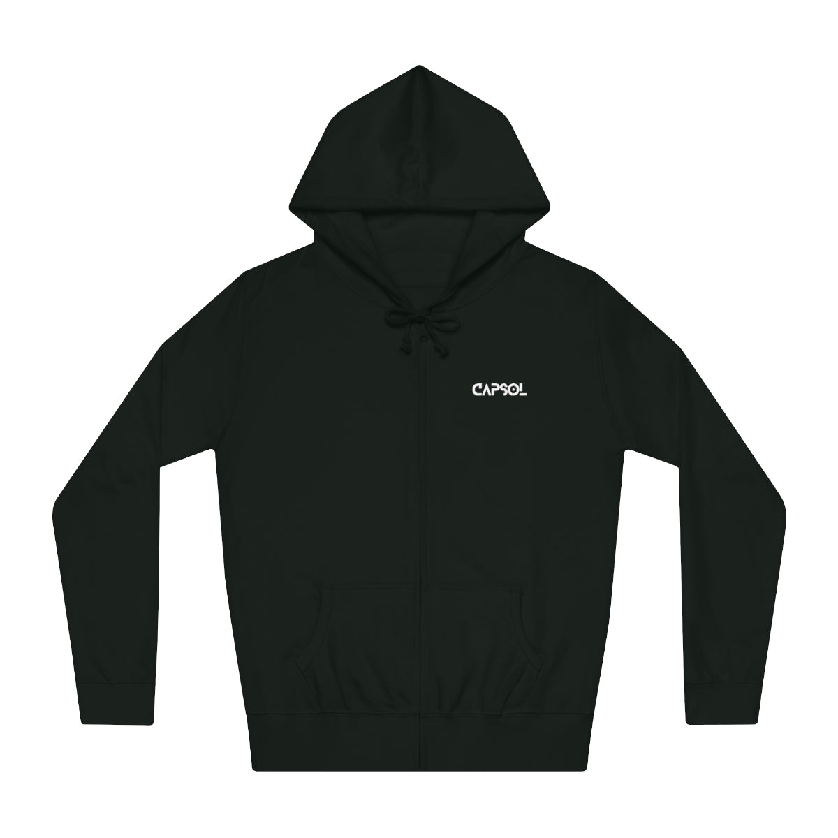 CapSol (front left) - b/w text - Women's Zip Hoodie