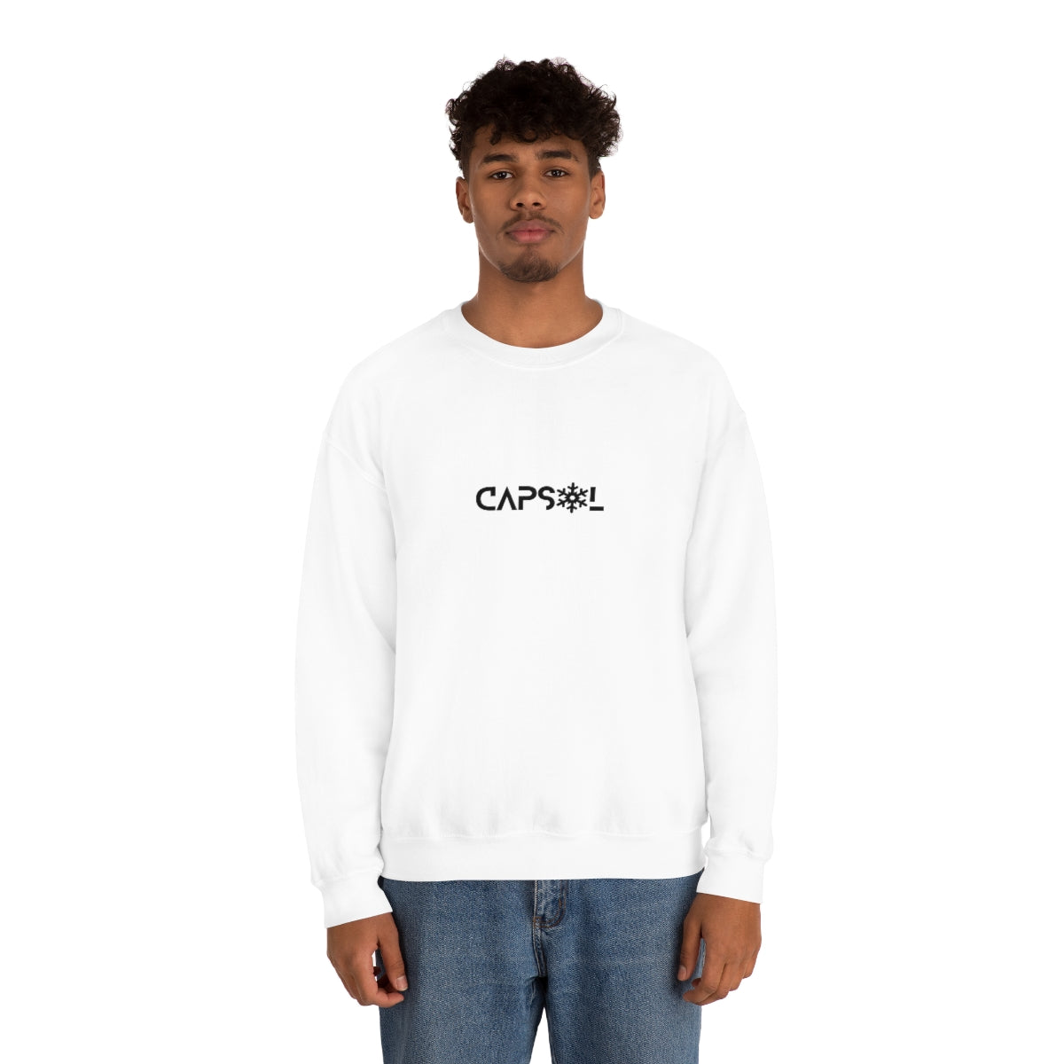 CapSol (front) - black text - SNOWFLAKE - Unisex Heavy Blend™ Crewneck Sweatshirt