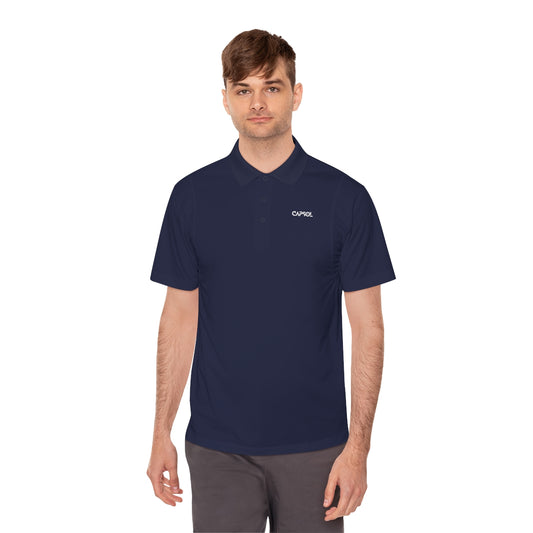 CapSol (front left) - white text - Men's Sport Polo Shirt