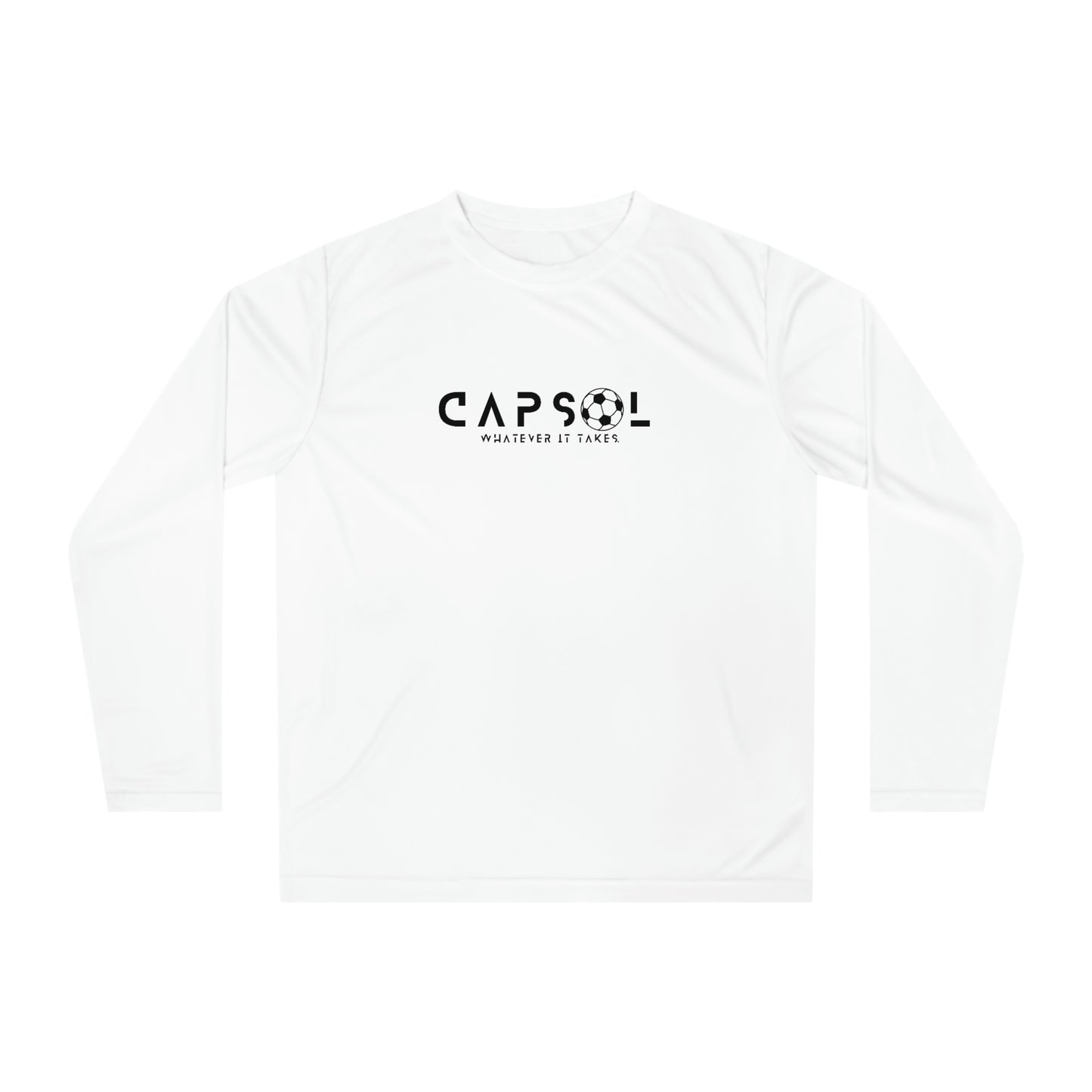 Soccer - white text - Performance Long Sleeve Shirt - basic