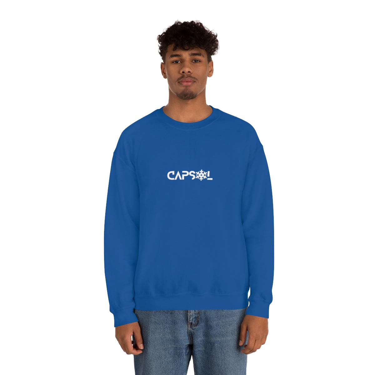 CapSol (front) - white text - SNOWFLAKE - Unisex Heavy Blend™ Crewneck Sweatshirt