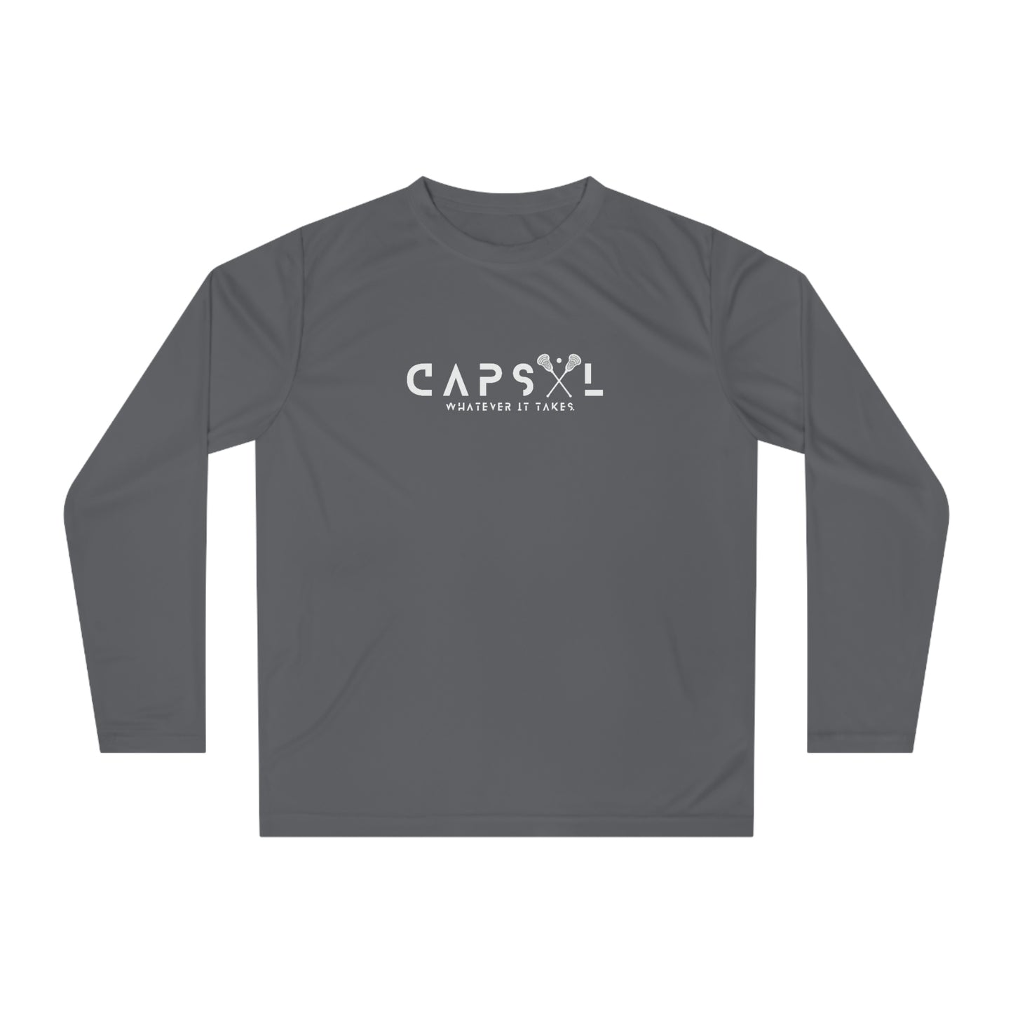 Lacrosse - white text - Performance Long Sleeve Shirt - basic