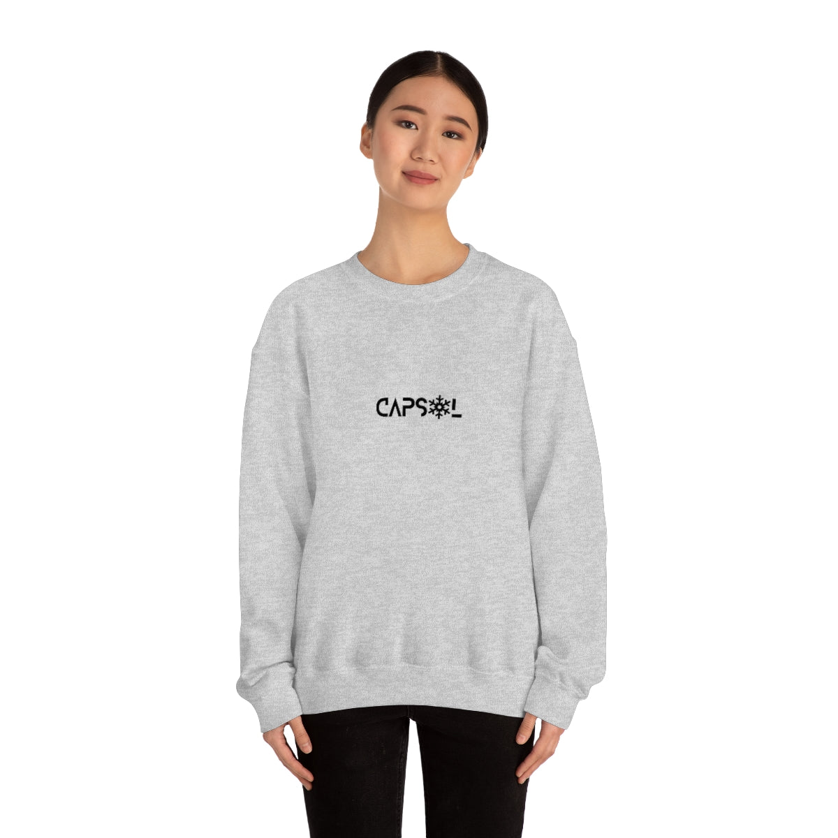 CapSol (front) - black text - SNOWFLAKE - Unisex Heavy Blend™ Crewneck Sweatshirt
