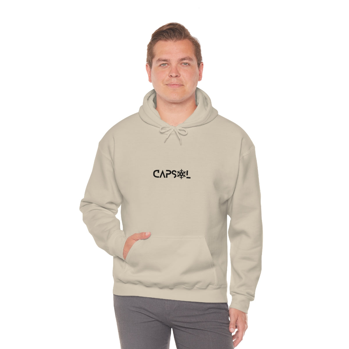 CapSol (front) - black text - SNOWFLAKE - Unisex Heavy Blend™ Hooded Sweatshirt