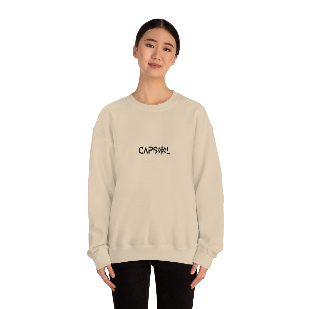 CapSol (front) - black text - SNOWFLAKE - Unisex Heavy Blend™ Crewneck Sweatshirt