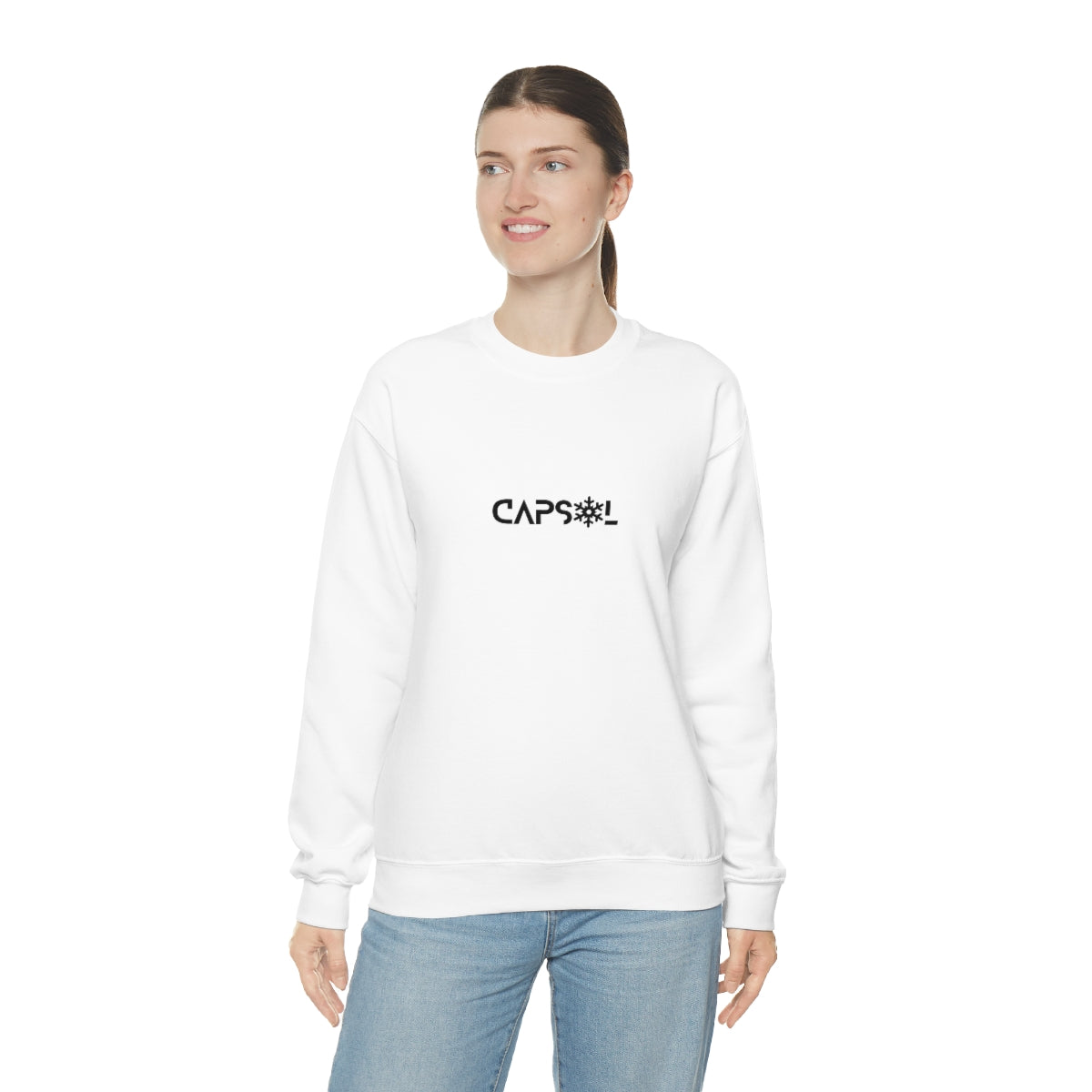 CapSol (front) - black text - SNOWFLAKE - Unisex Heavy Blend™ Crewneck Sweatshirt