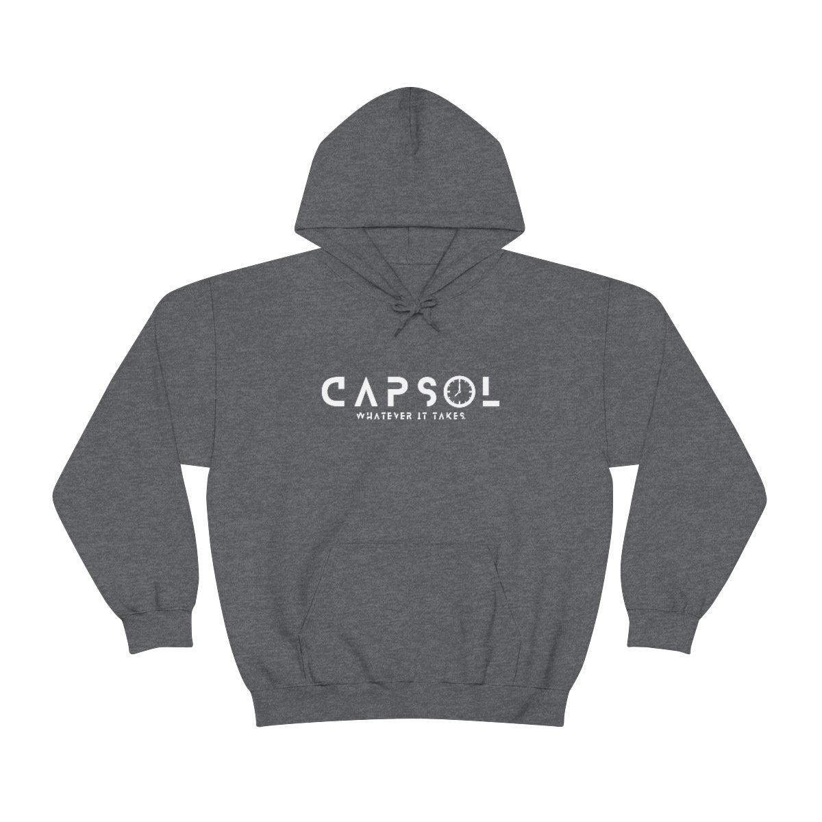 Clock - white text - Hooded Sweatshirt