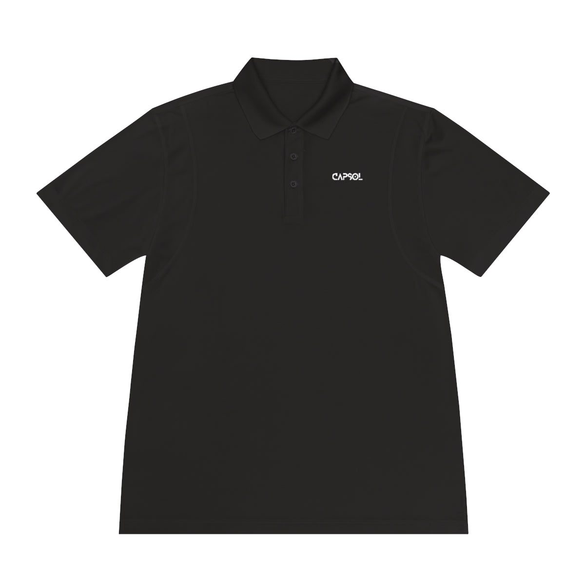 CapSol (front left) - black text - Men's Sport Polo Shirt