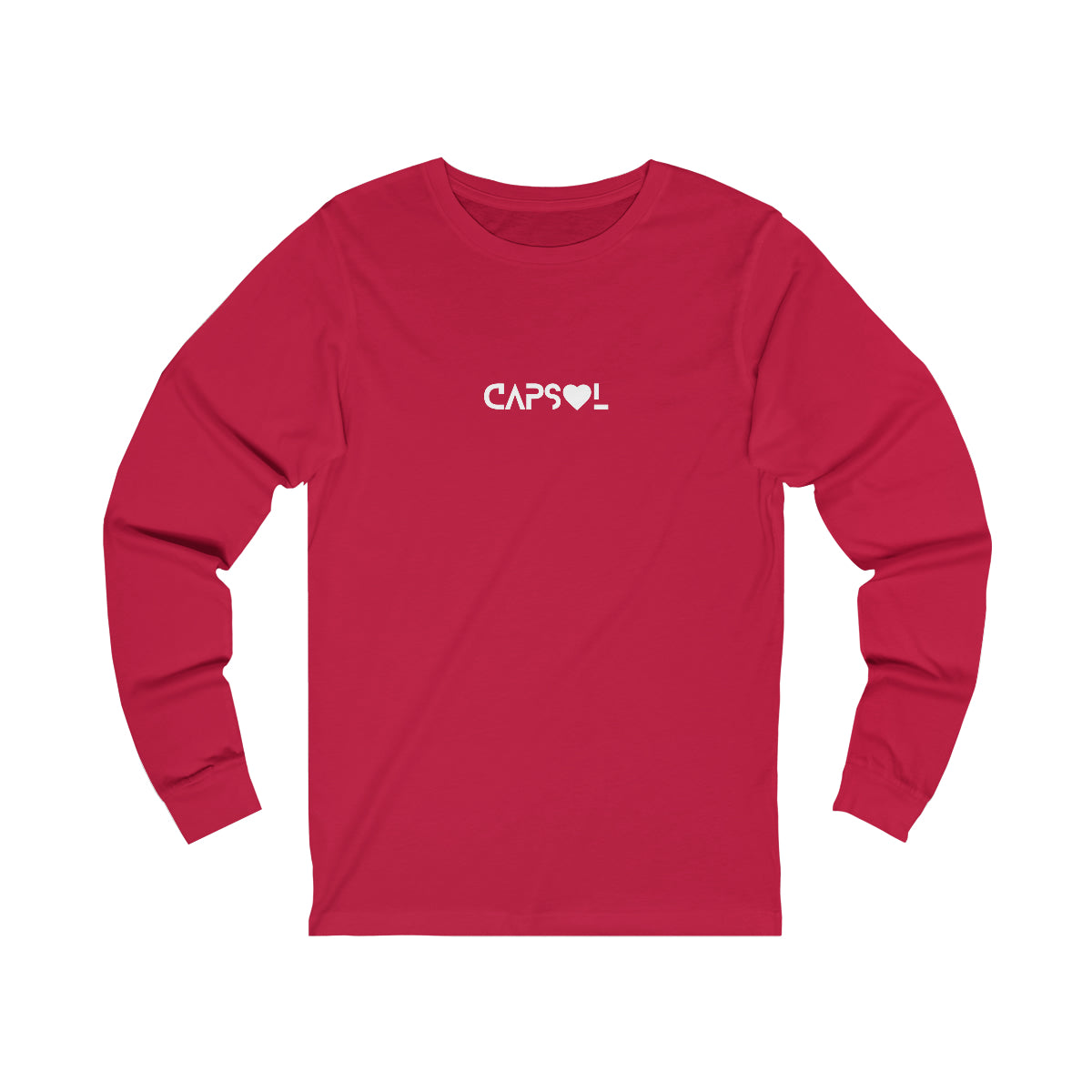 CapSol (front) - white text - VDAY - Unisex Jersey Long Sleeve Tee