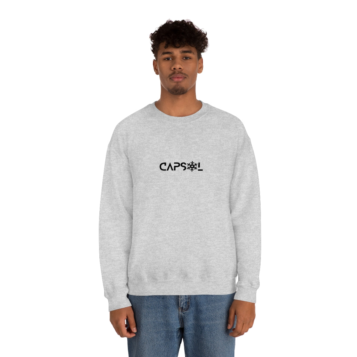 CapSol (front) - black text - SNOWFLAKE - Unisex Heavy Blend™ Crewneck Sweatshirt