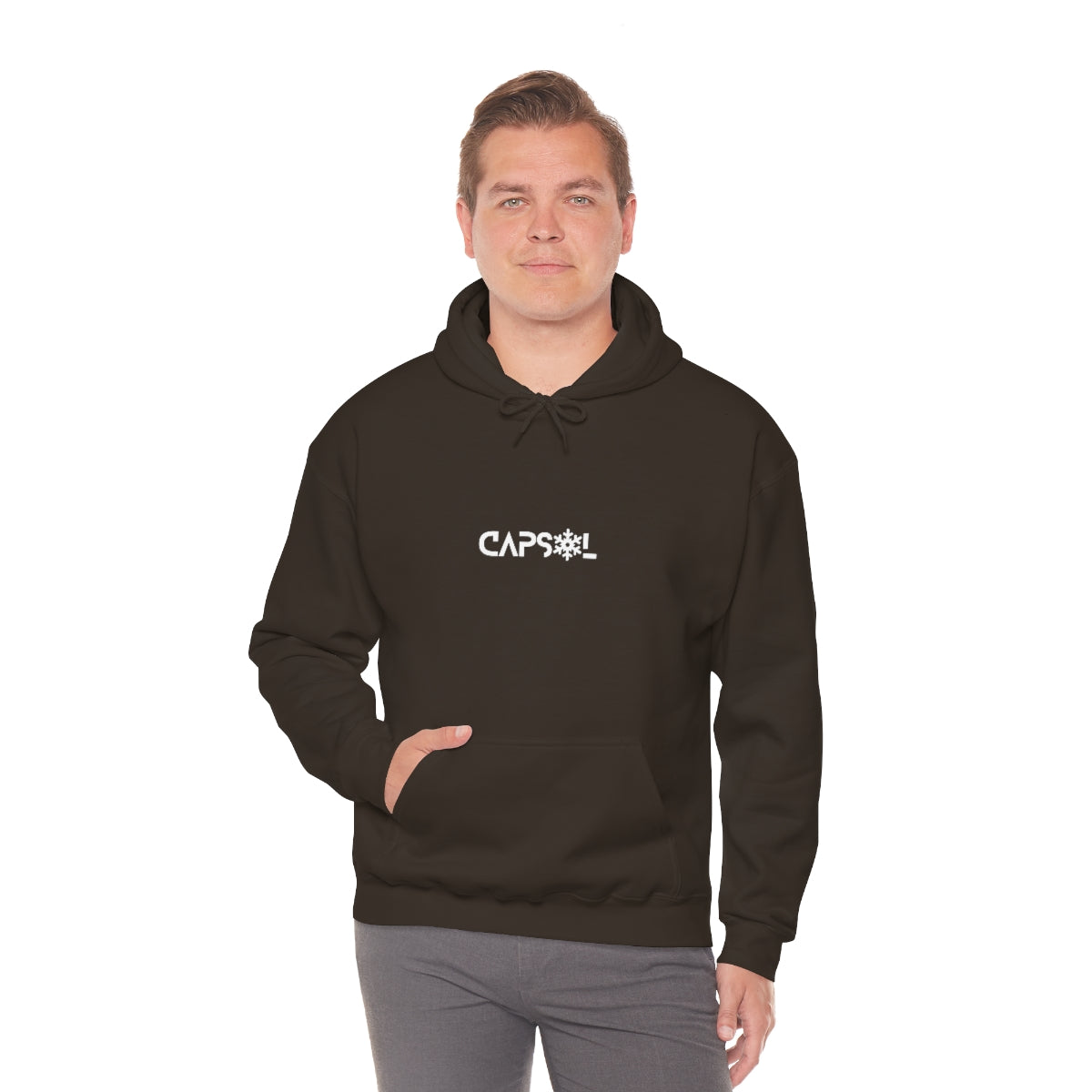 CapSol (front) - white text - SNOWFLAKE - Unisex Heavy Blend™ Hooded Sweatshirt