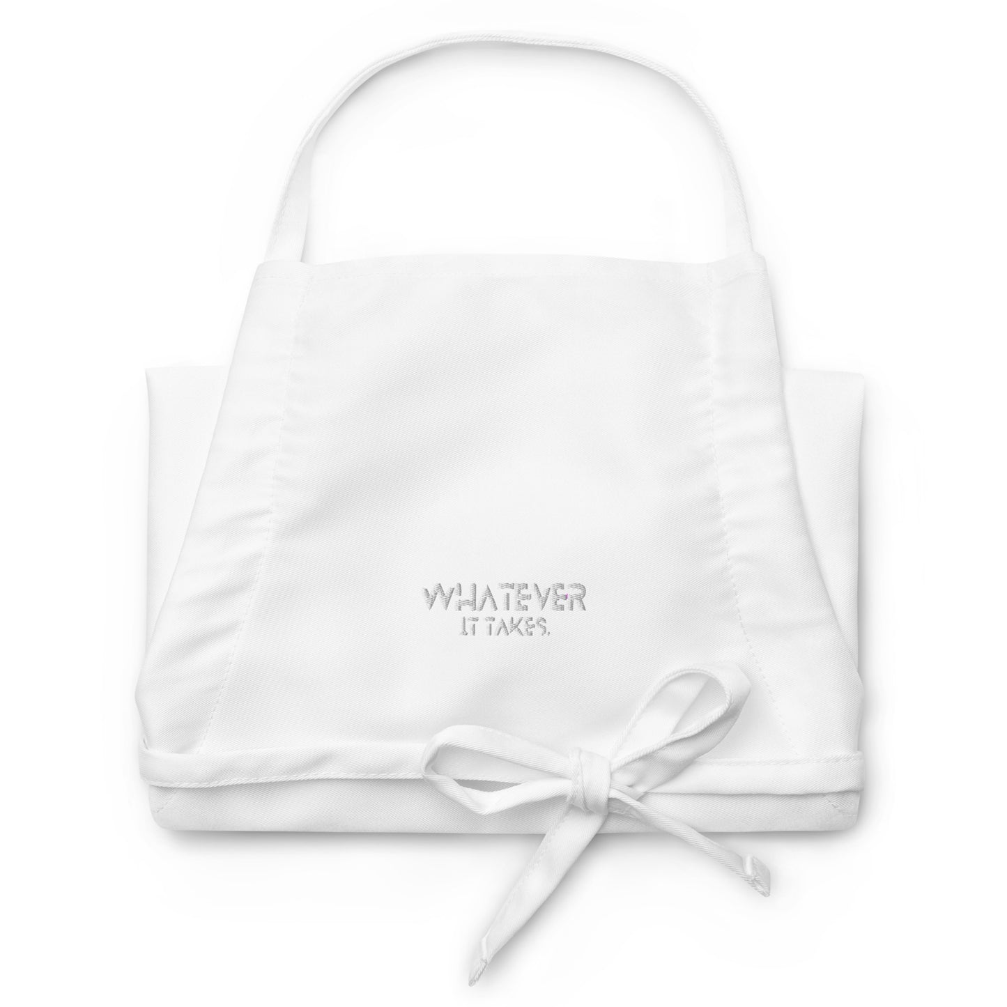 Whatever it takes - white thread - Embroidered Apron