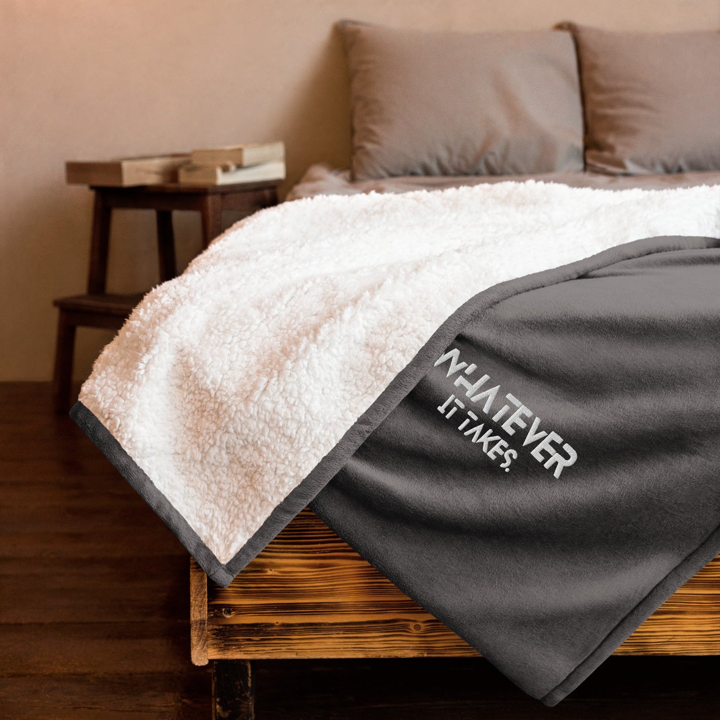 Whatever it takes - white thread - Premium sherpa blanket - PORT AUTHORITY