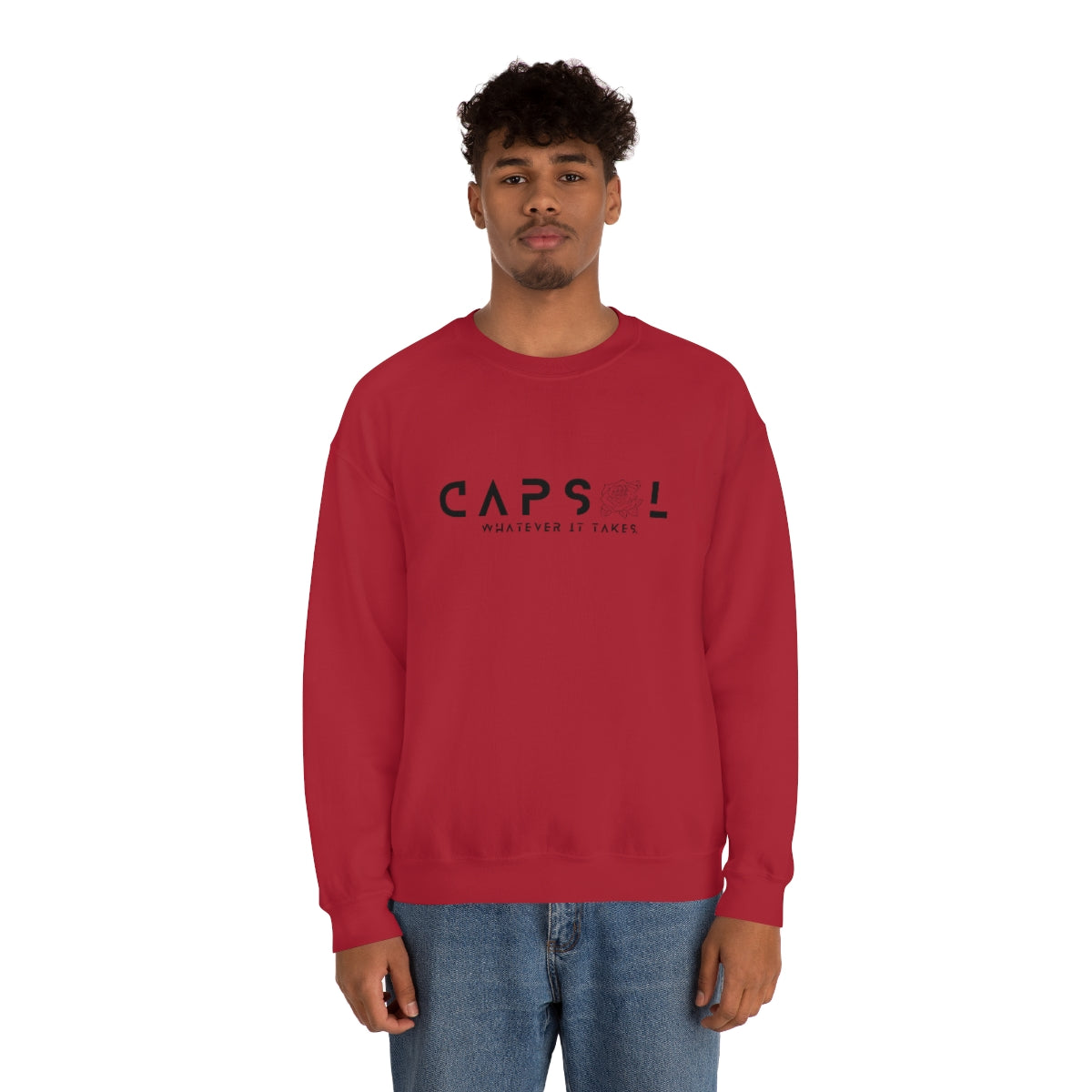 Rose - black text - Crewneck Sweatshirt