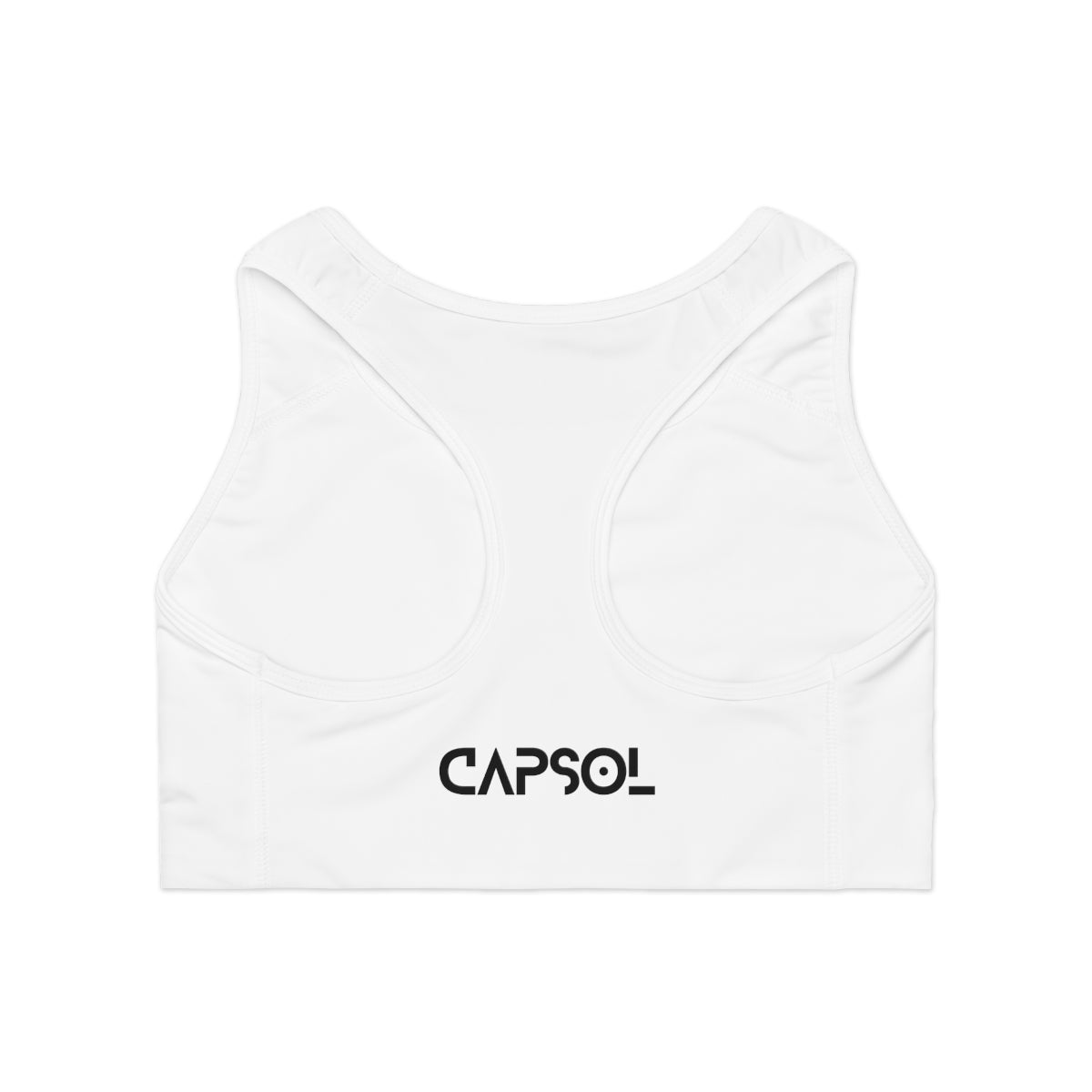 Whatever it takes (front) / CapSol (back) - black text - Sports Bra (AOP)