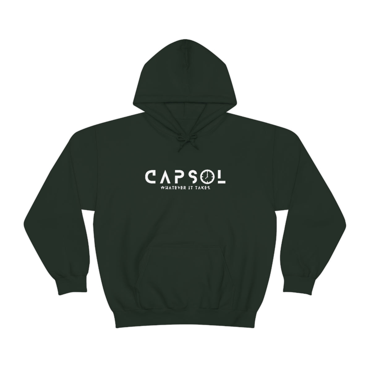 Clock - white text - Hooded Sweatshirt