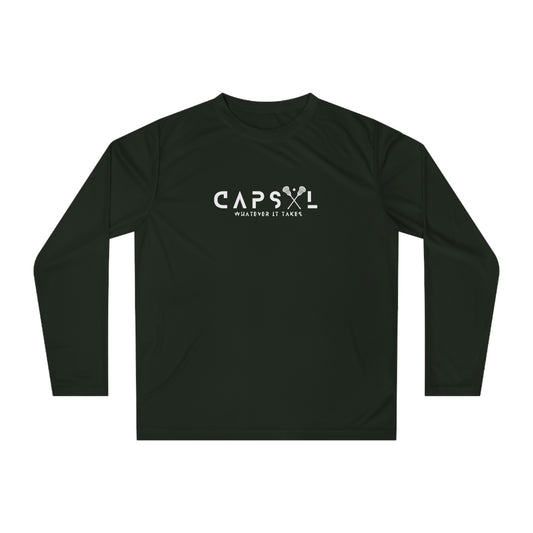 Lacrosse - white text - Performance Long Sleeve Shirt - basic