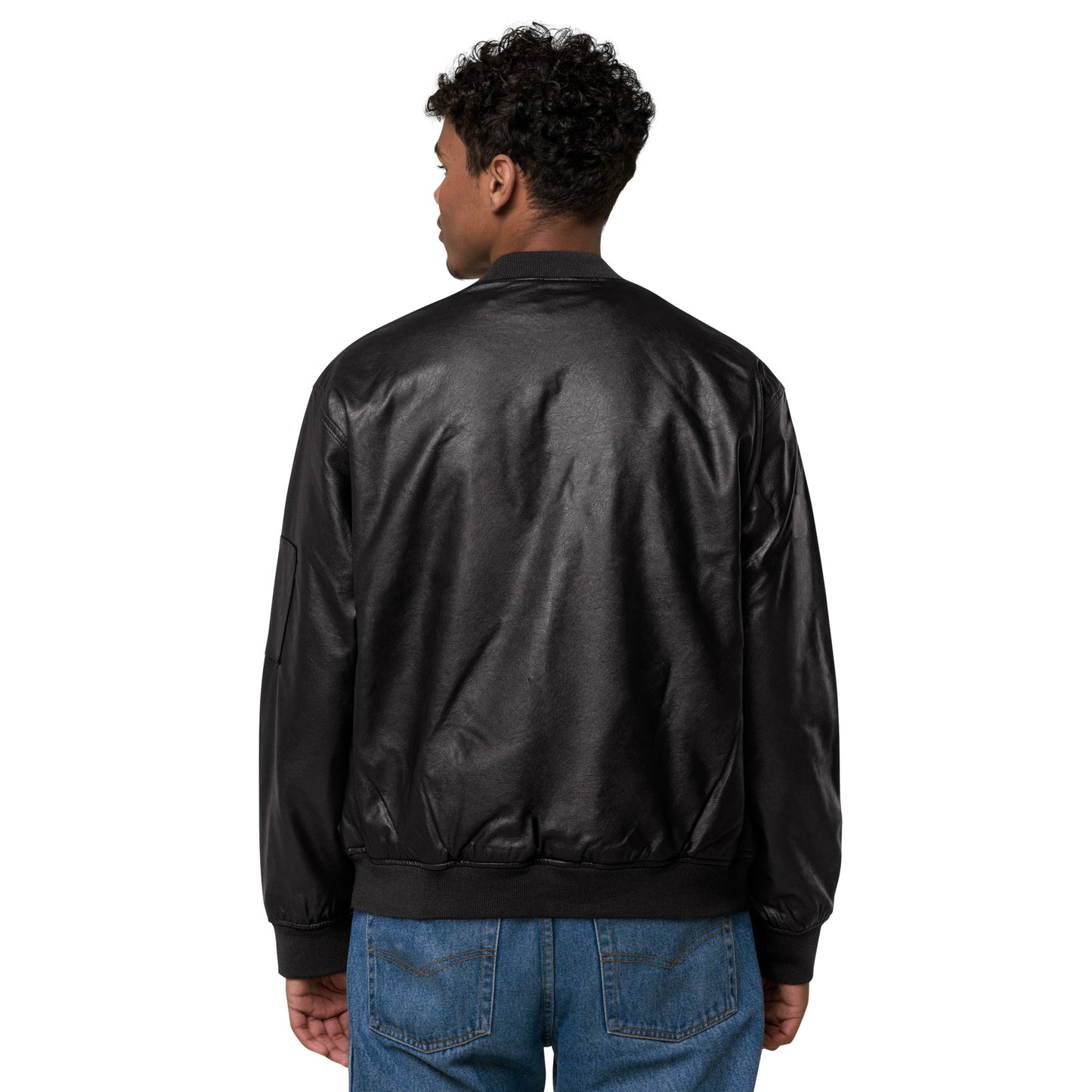 CapSol (front) - black thread - Leather Bomber Jacket (Men's)