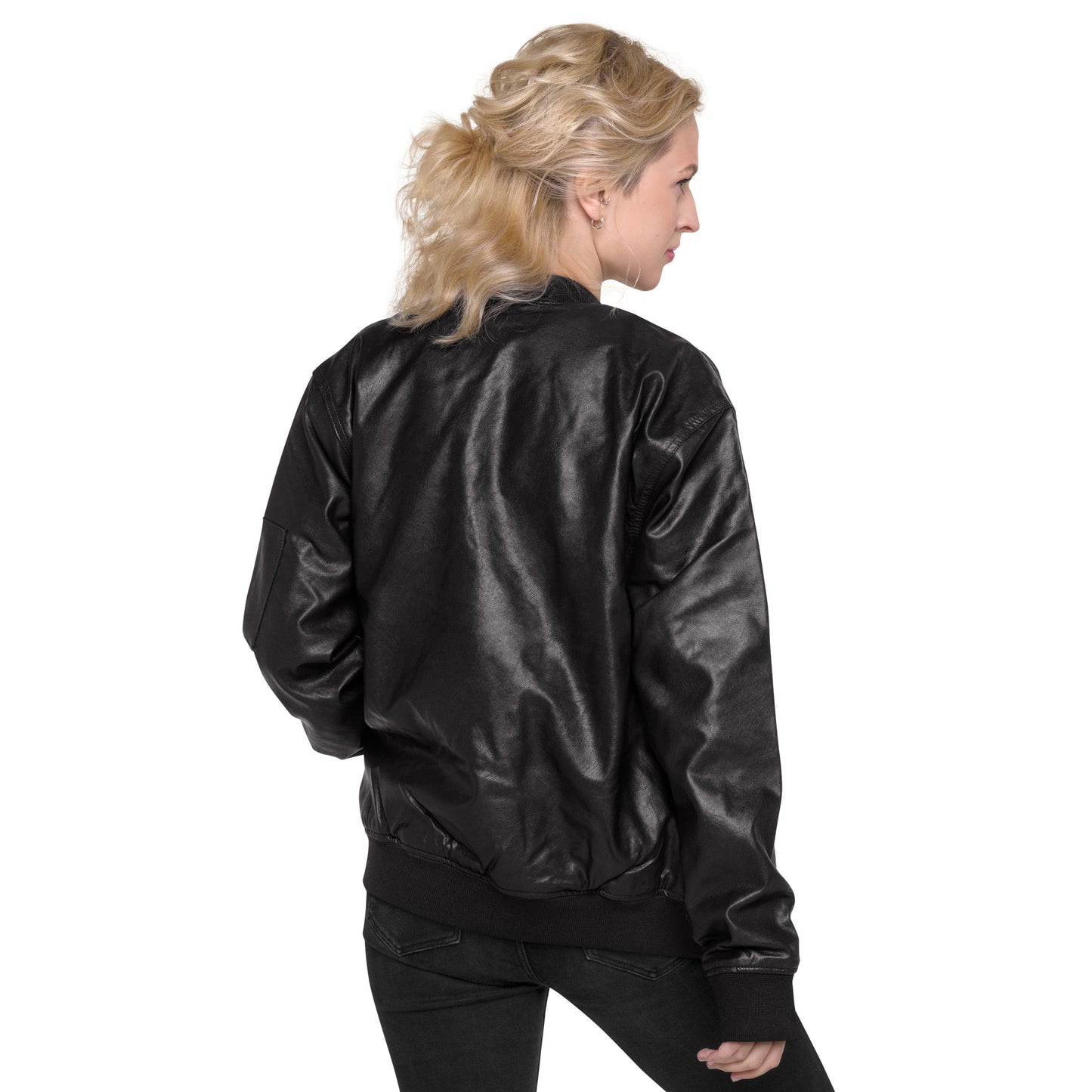 CapSol (front) - black thread - Leather Bomber Jacket (Women's)