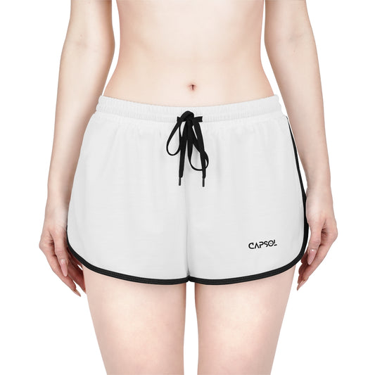 CapSol (front left) - black text - Women's Relaxed Shorts (AOP)