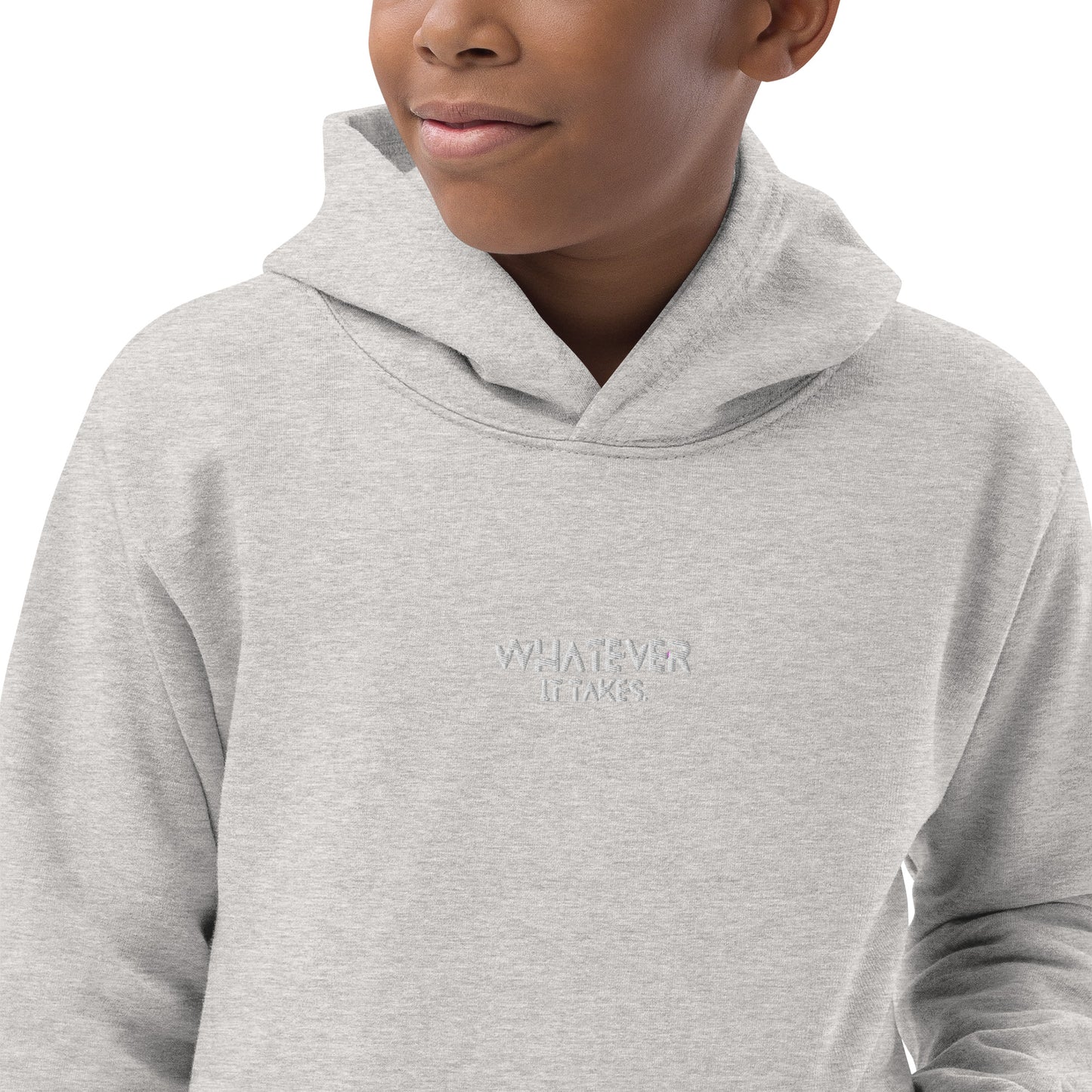 Whatever it takes (front) - white thread - Kids Hoodie