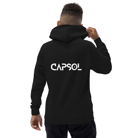 CapSol (back) - white text - Kids Hoodie