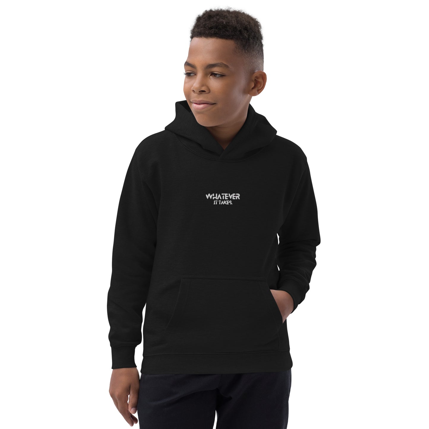 Whatever it takes (front) - white thread - Kids Hoodie