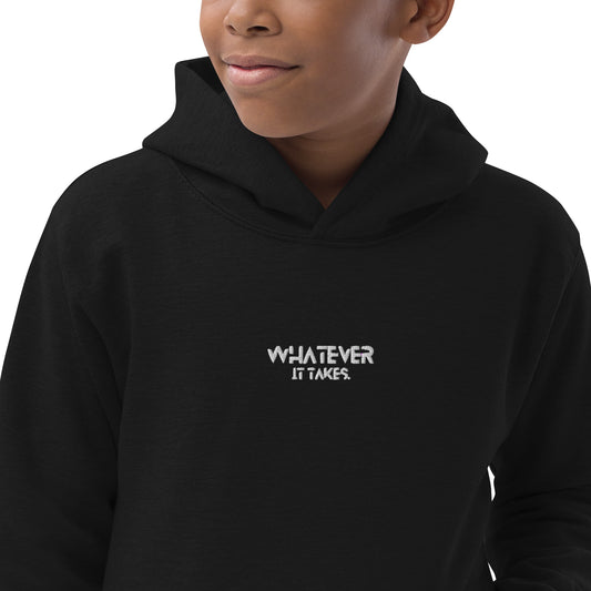 Whatever it takes (front) - white thread - Kids Hoodie