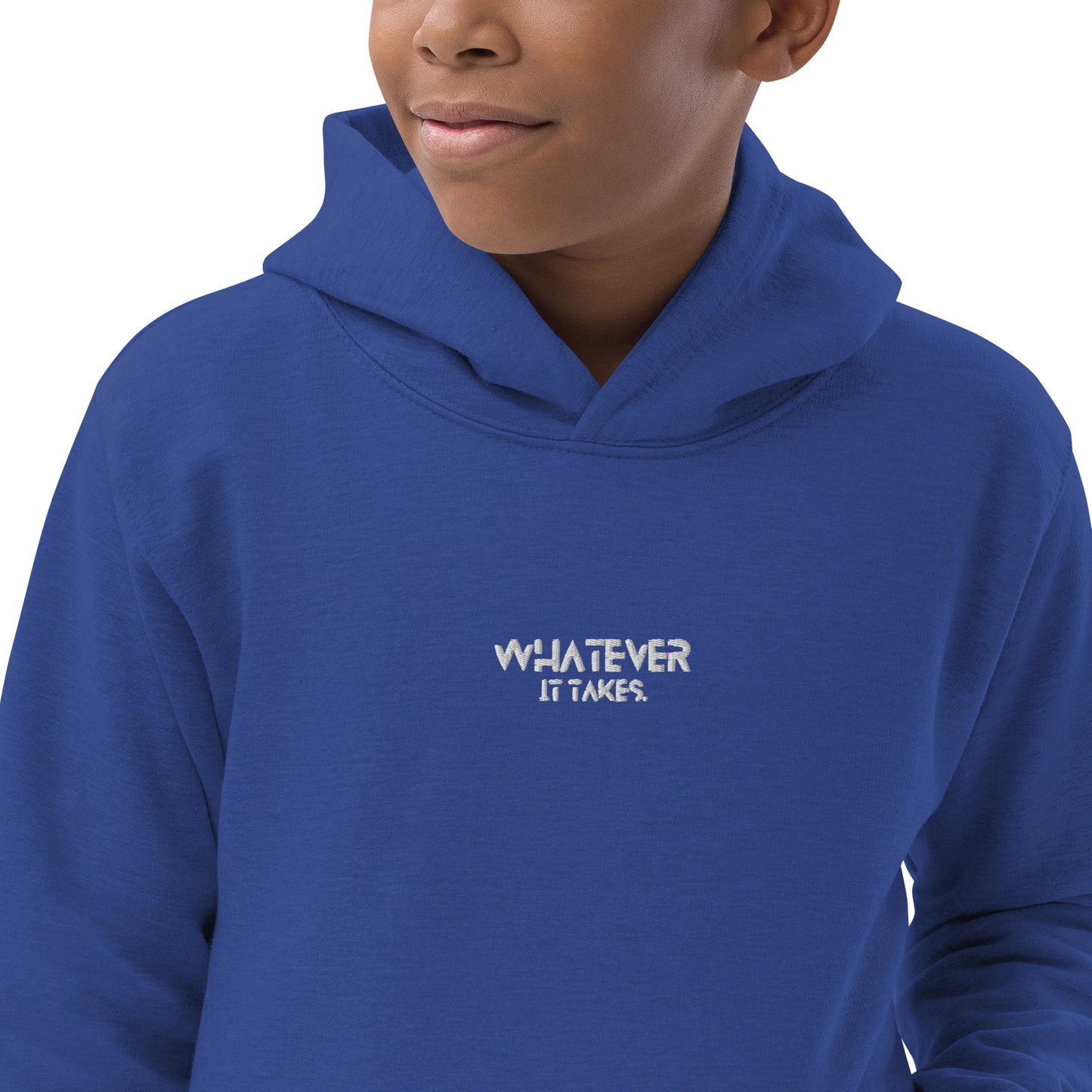 Whatever it takes (front) - white thread - Kids Hoodie