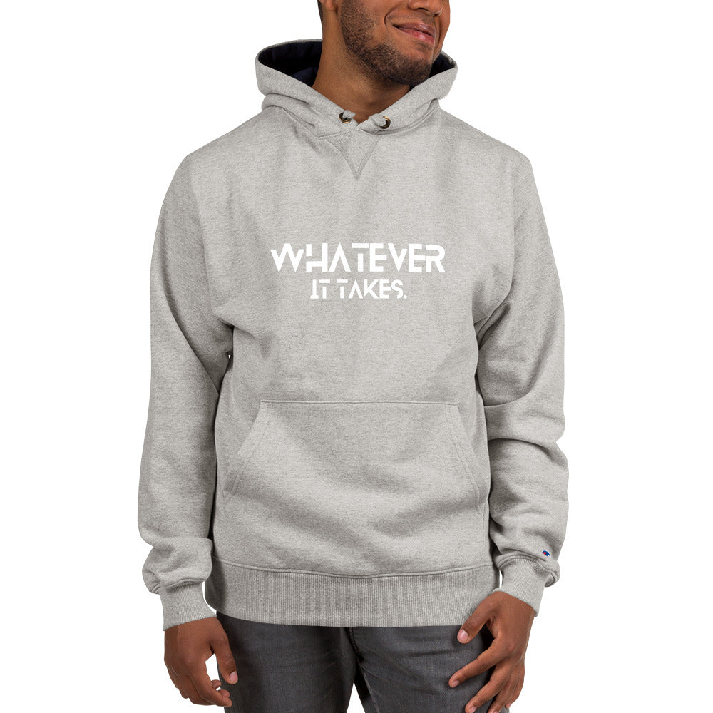 Whatever it takes (front) / CapSol (back) - white text - CHAMPION Hoodie