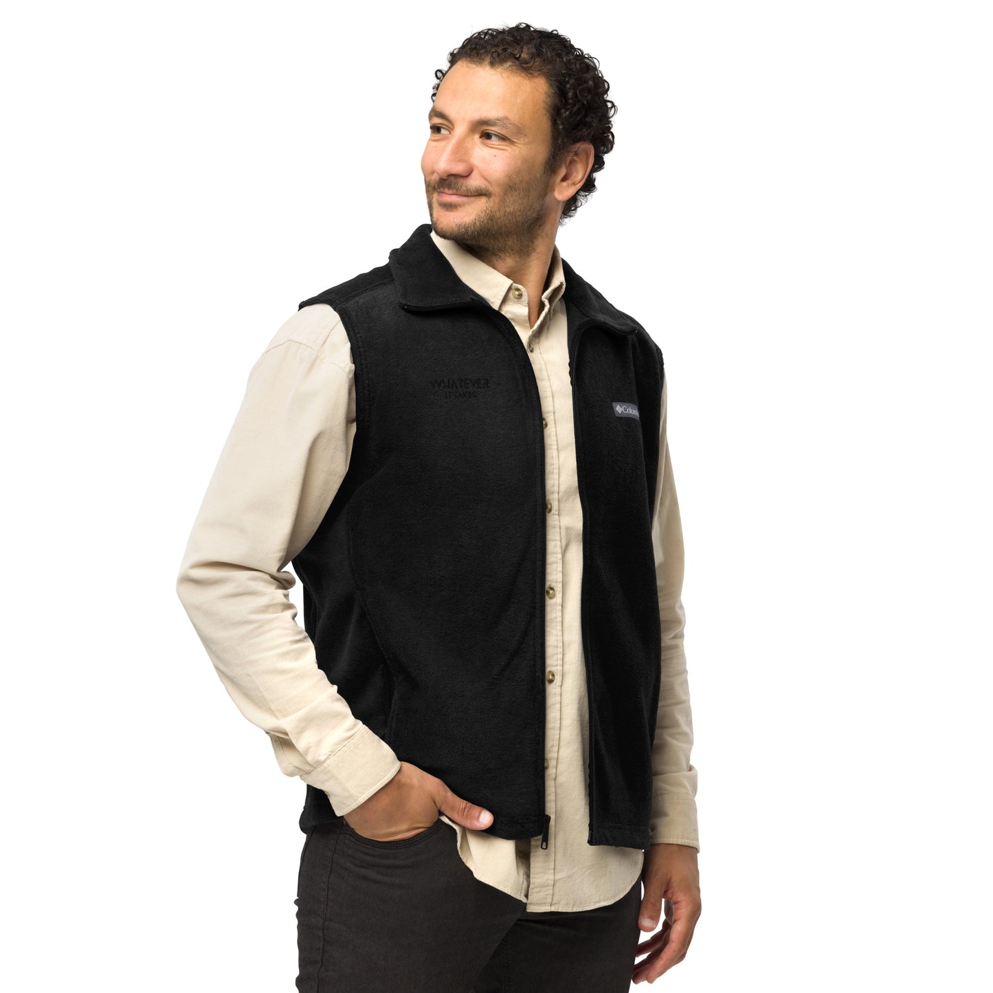 Whatever it takes (front) - black thread - Men’s Columbia fleece vest