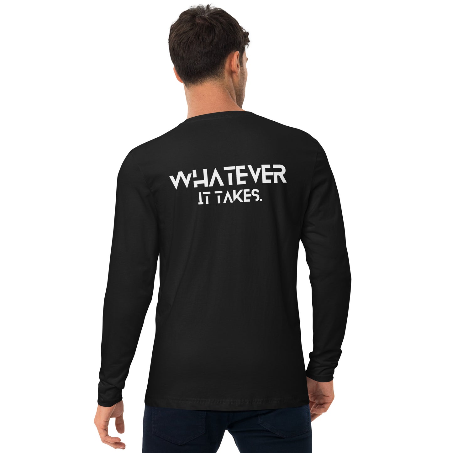 CapSol (front) / Whatever it takes (back - DTG) - white thread - Long Sleeve Fitted Crew