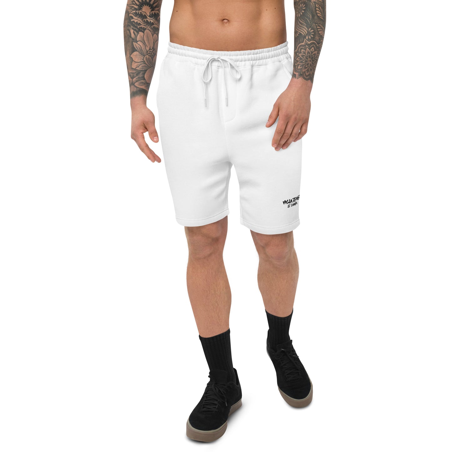 Whatever it takes (front left) - b/w thread - Men's fleece shorts INDEPENDENT