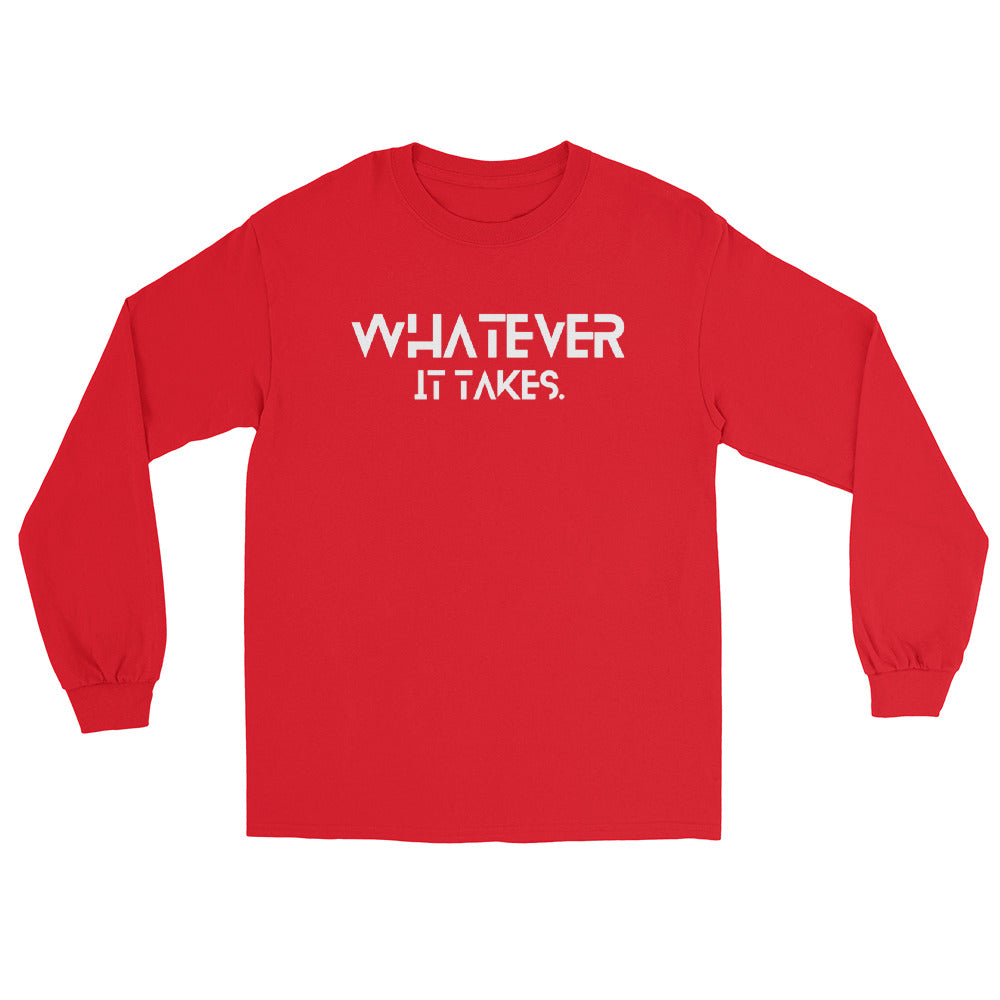 Whatever it takes (front) / CapSol (back) - white text - Long Sleeve Shirt - Gildan