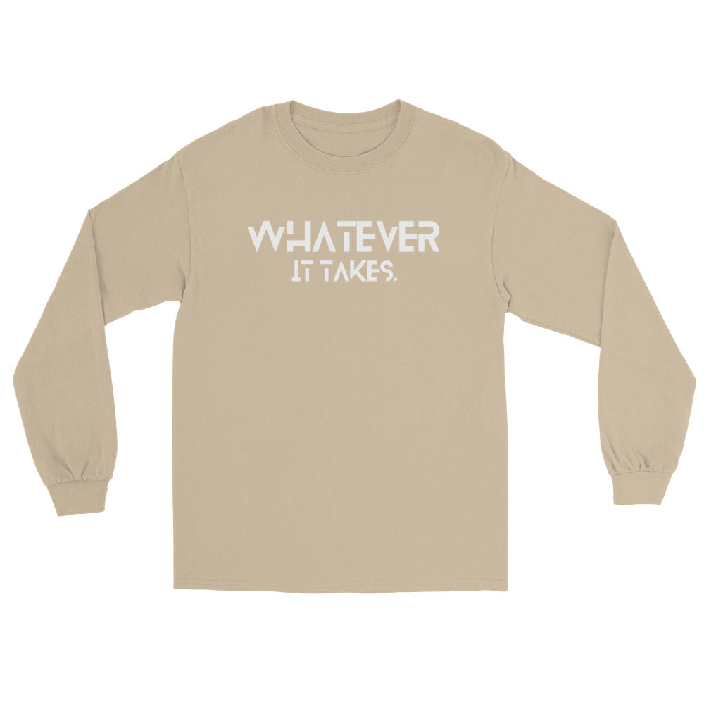 Whatever it takes (front) / CapSol (back) - white text - Long Sleeve Shirt - Gildan