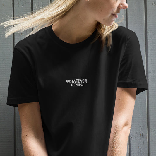 Whatever it takes (front) - white thread - Organic cotton t-shirt dress