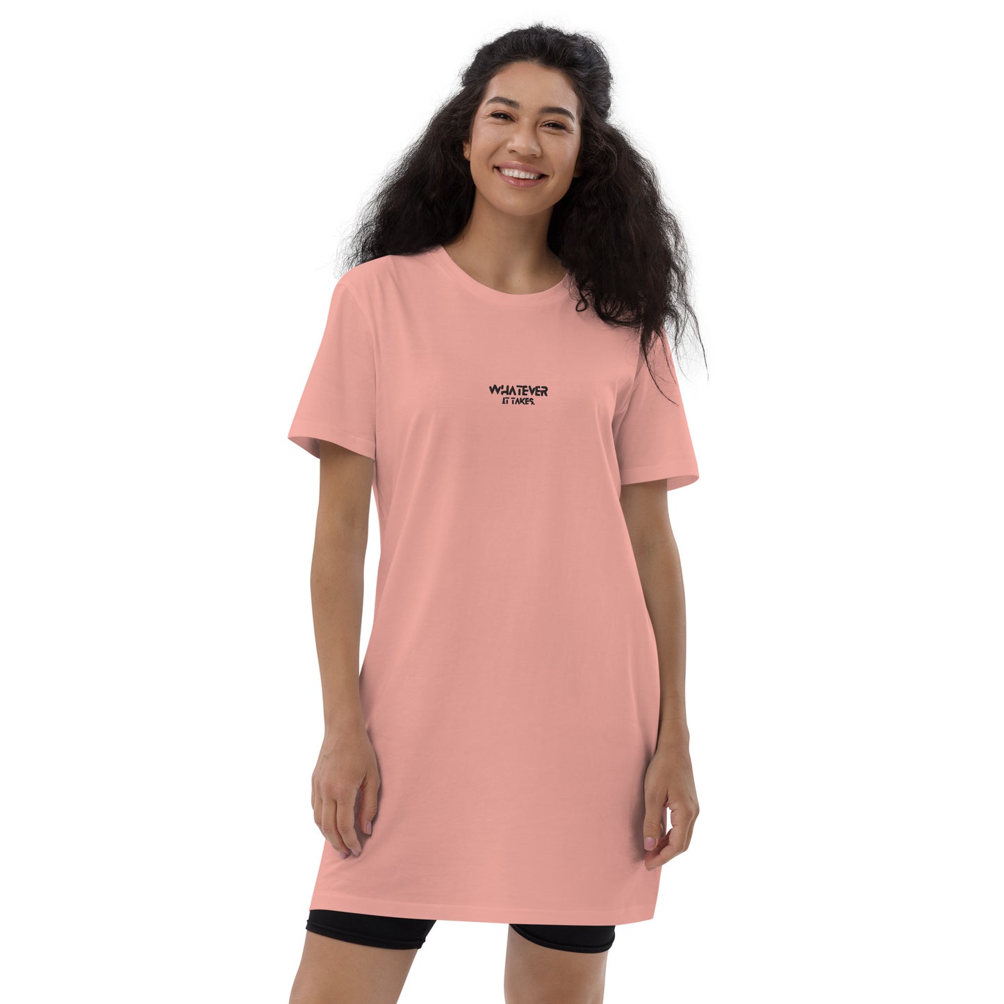 Whatever it takes (front) - black thread - Organic cotton t-shirt dress