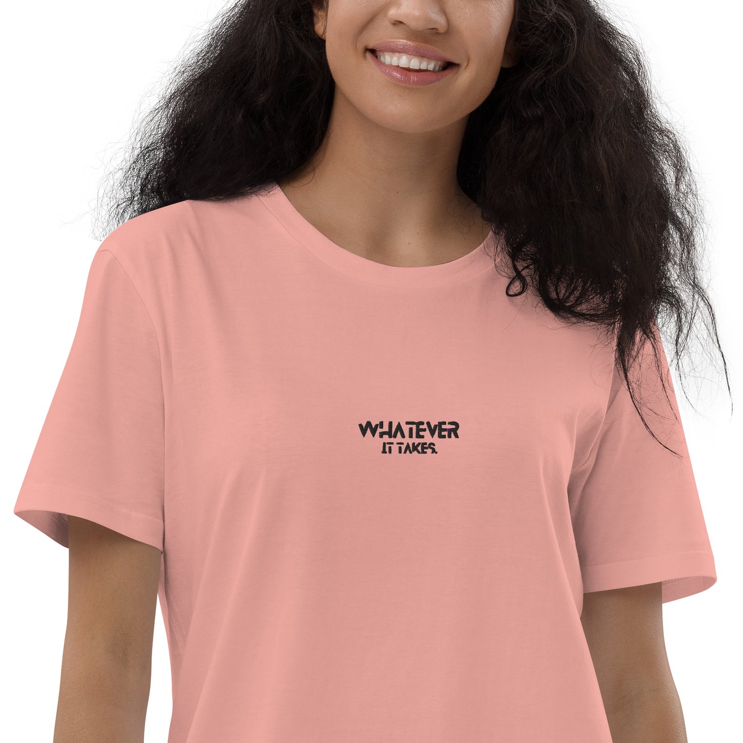 Whatever it takes (front) - black thread - Organic cotton t-shirt dress