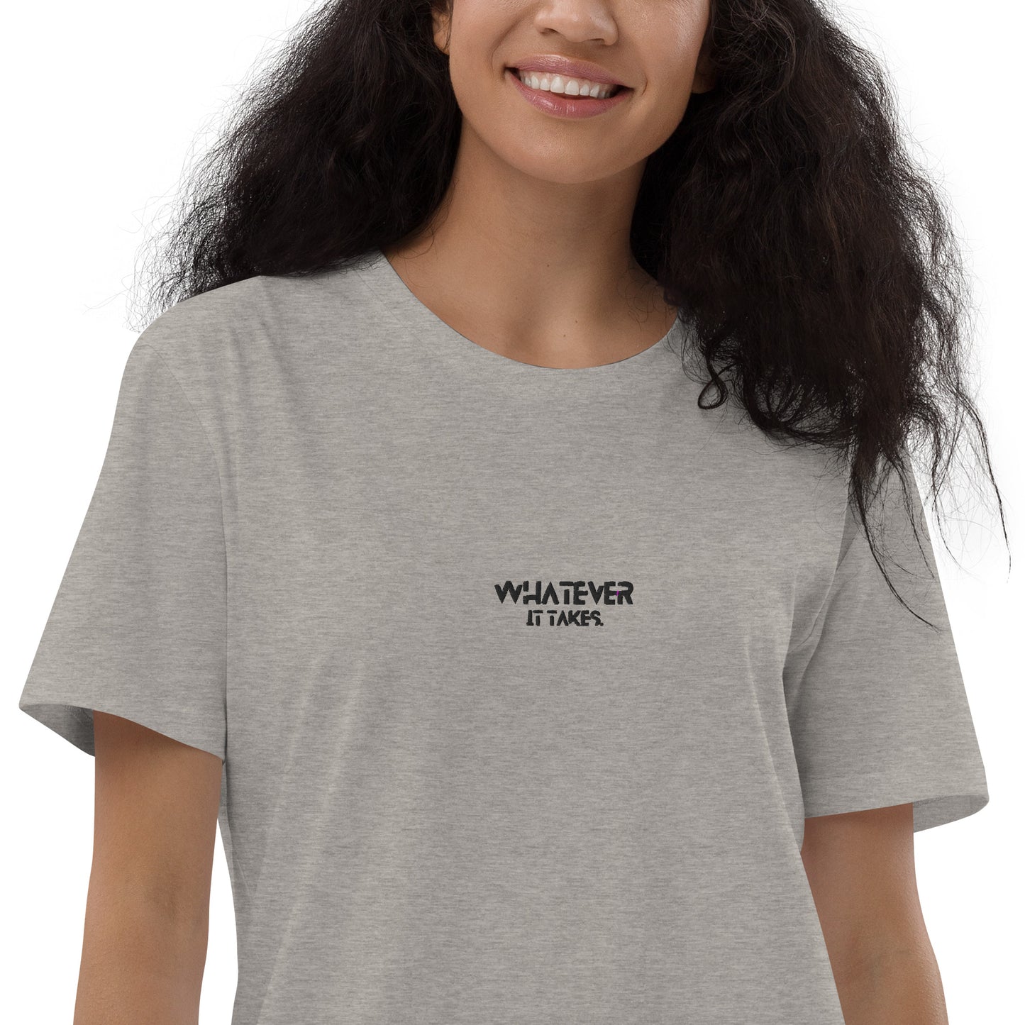 Whatever it takes (front) - black thread - Organic cotton t-shirt dress